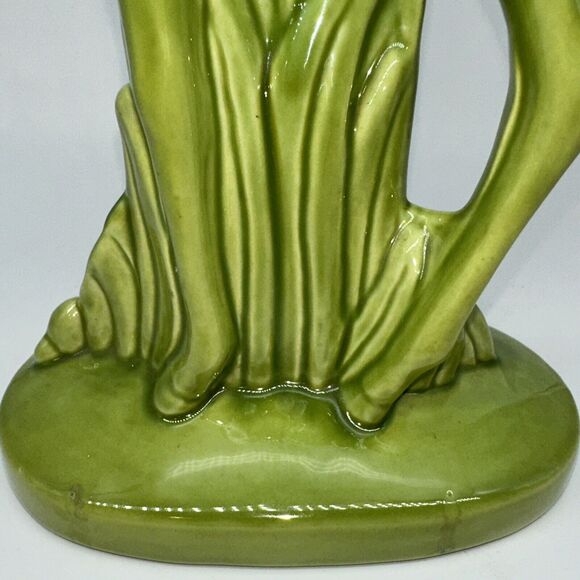 Royal Haegar Gazelle Vase 15" Green Stickered Boho Chic Vintage Deer Countryside - Picture 11 of 11